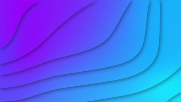在五彩斑斓的蓝色和紫色背景上 像粘稠的液体一样挥动着深色线条的动画 — 图库视频影像