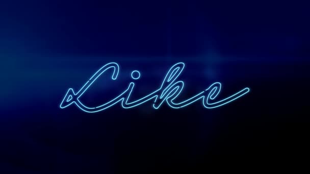 Animation Des Wortes Blauen Neon Stil Flackernd Auf Dunkelblauem Hintergrund — Stockvideo