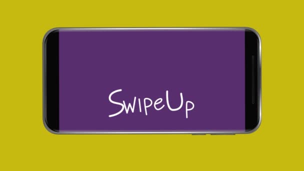 Animatie Van Woorden Swipe Flikkeren Het Scherm Van Een Smartphone — Stockvideo