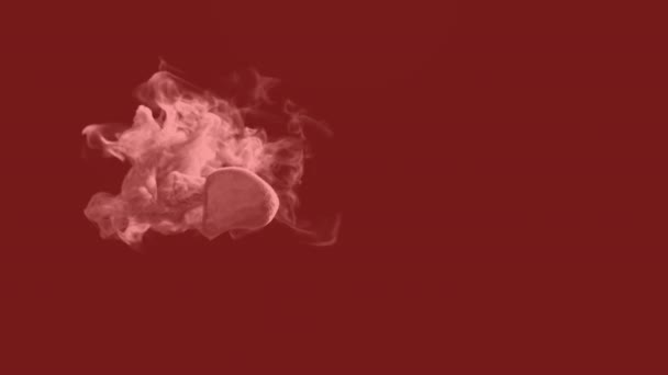 Animation Einer Roten Rauchwolke Die Auf Rotem Hintergrund Erscheint Und — Stockvideo