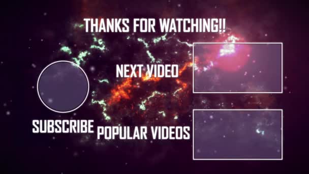 Animação Das Palavras Obrigado Por Assistir Com Subscribe Next Video — Vídeo de Stock