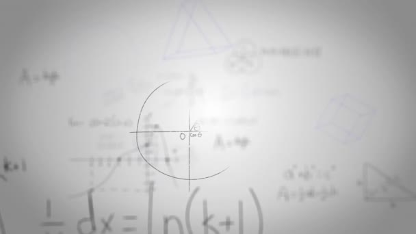 Animação Fórmulas Matemáticas Manuscritas Movendo Sobre Fundo Branco Conceito Ciência — Vídeo de Stock