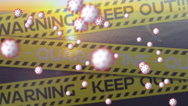 시크로 코비온 애니메이션검은 노란색 테이프와 바다의 Quarantine — 비디오