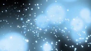 Mavi ve siyah zemin üzerinde yüzen birden fazla beyaz şekillerin canlandırılması beyaz ışıkların dijital bileşimi