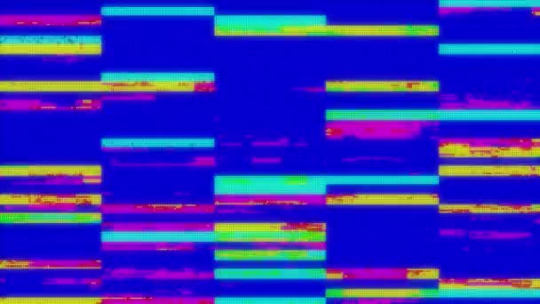 파란색 분홍색 초록색 노란색의 직사각 형들이 줄지어 배열되어 최면적 동작으로 — 비디오