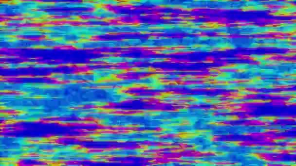 Анімація Барвистих Плям Синього Рожевого Жовтого Кольорів Мерехтить Блимає Гіпнотичному — стокове відео