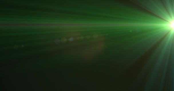Animatie Van Gloeiende Plek Van Groen Licht Stralen Bewegen Hypnotiserende — Stockvideo