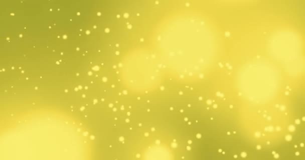 Animación Múltiples Formas Doradas Flotando Sobre Fondo Amarillo Con Luces — Vídeos de Stock