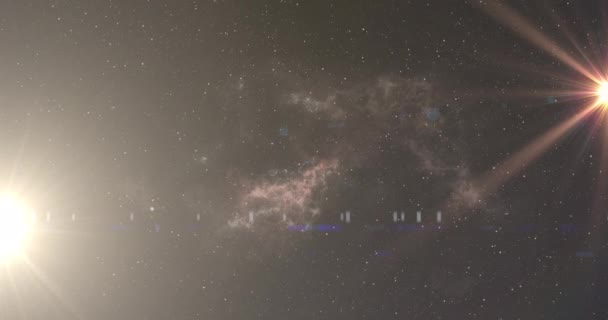 红光发亮点的动画 在灰色背景烟云的无缝循环中催眠运动 — 图库视频影像