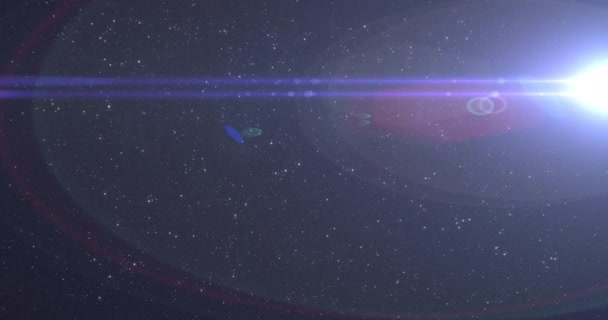发亮的紫色星光在夜空中无缝地在星空上空催眠运动的动画 — 图库视频影像