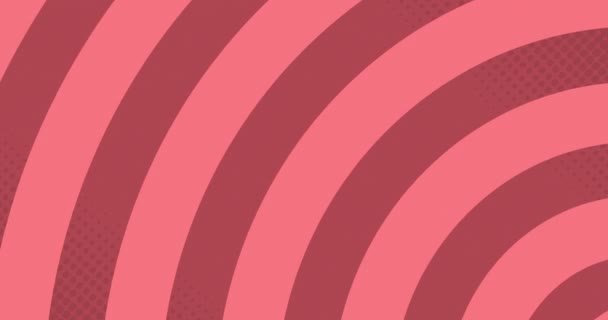 紫色背景下连续循环中粉色圆形旋转和催眠运动的动画 — 图库视频影像
