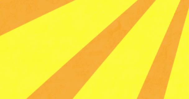 黄縞のアニメーションは オレンジの背景にシームレスなループで繰り返し催眠動作で回転し 移動します — ストック動画