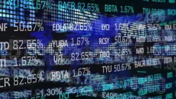 Animazione Dell Elaborazione Dei Dati Finanziari Registrazione Statistica Fluttuante Sfondo — Video Stock