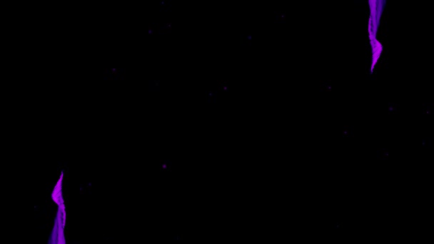 Animace Abstraktního Tvaru Fialových Kouřových Stop Pohybujících Hypnotickým Pohybem Černém — Stock video