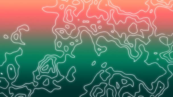 Анімація Абстрактних Білих Пульсацій Махають Гіпнотичним Рухом Червоно Зеленому Градієнтному — стокове відео