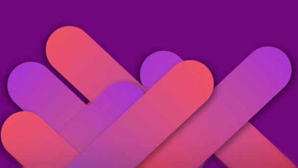 Animation de formes oblongues roses à violettes se déplaçant et se croisant en mouvement hypnotique sur fond violet.