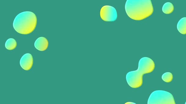 在绿色背景上以催眠运动的抽象液绿到黄色形状的动画 — 图库视频影像
