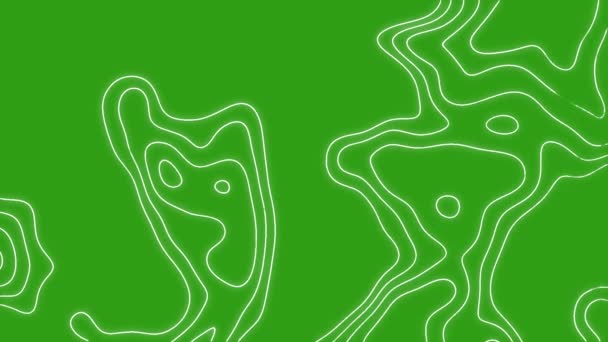 Animation Abstrakter Weißer Wellen Hypnotischer Bewegung Auf Grünem Farbverlauf Hintergrund — Stockvideo