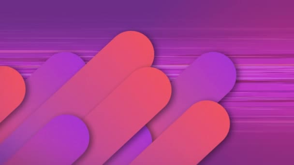 Animation Pink Purple Sticks Moving Hypnotic Motion Stripes Purple Background — Stock Video