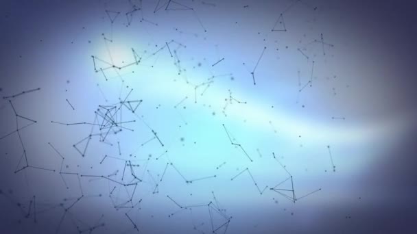 Анимация Соединений Черного Сплетения Движущихся Гипнотическом Движении Светящемся Голубом Фоне — стоковое видео