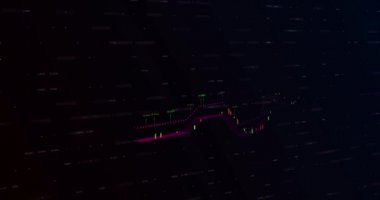 Renkli bir grafiğin animasyonu. Bir ızgara üzerinde renkli sayılar. Küresel ekonomi borsa konsepti dijital kompozisyon