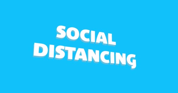 Animation Words Social Distancing Written White Disolving Yellow Background Global — Stock Video