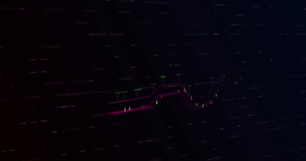 Animación Gráfico Colorido Con Números Colores Sobre Una Cuadrícula Economía — Vídeo de stock