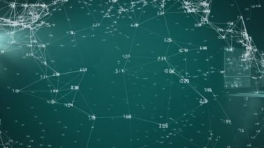 Bağlantılar ağının animasyonu, dijital ekranlarda DNA ipliği ile tıbbi veri işleme. Tıp bilimi konsepti dijital olarak oluşturulmuş görüntü.