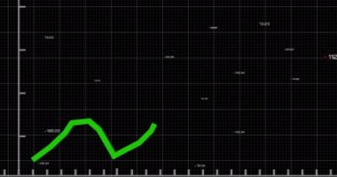 Siyah arkaplanda veri işleme ve diyagram animasyonu. Dijital çevrimiçi güvenlik arayüzü kavramı dijital olarak oluşturuldu.
