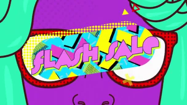 Animação Das Palavras Flash Sale Escrito Letras Rosa Banner Multicolorido — Vídeo de Stock
