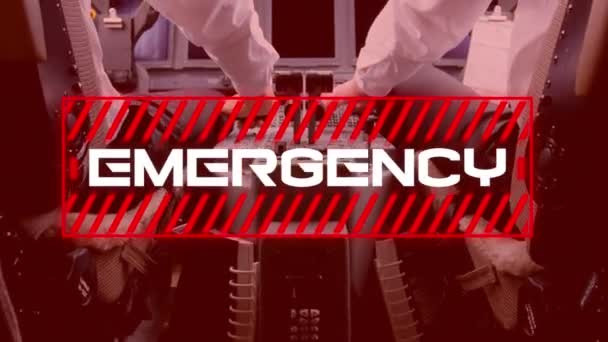 Animation Eines Roten Schildes Mit Dem Weißen Wort Emergency Mit — Stockvideo