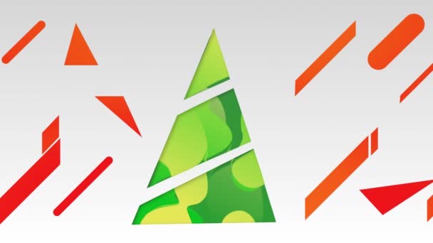 Animação Árvore Natal Verde Digital Formada Com Formas Geométricas Coloridas — Vídeo de Stock