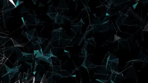 Parlayan Pleksus Bağlantılarının Siyah Arkaplanda Akan Işık Izlerinin Animasyonu Dijital — Stok video