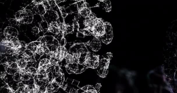 Анімація Двох Форм Зроблена Єднаннями Чорному Тлі Концепція Цифрового Комп — стокове відео