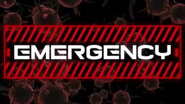 Animation Eines Roten Schildes Mit Dem Weißen Wort Emergency Mit — Stockvideo