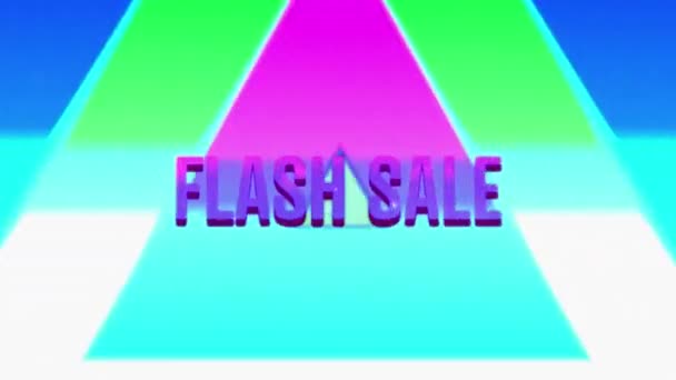 Animación Las Palabras Flash Sale Escritas Letras Color Rosa Púrpura — Vídeos de Stock