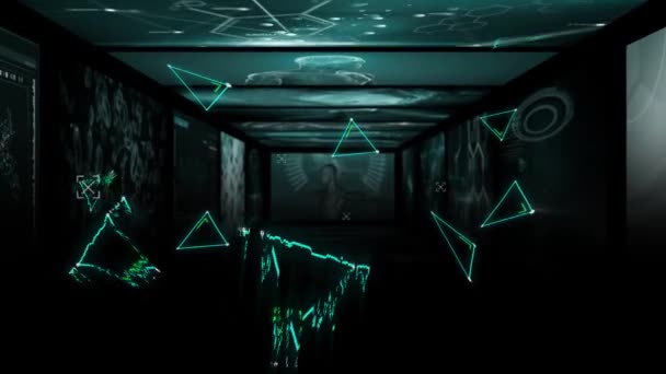 Animation du traitement des données médicales, du réseau plexus et des brins ADN activant les écrans numériques. Recherche en médecine concept de science image générée numériquement.