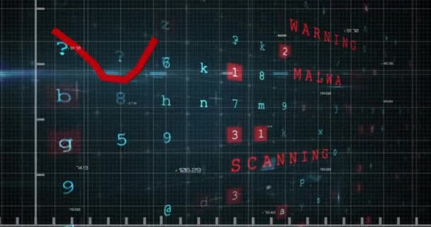 Animation Traitement Des Données Enregistrement Des Statistiques Avec Texte Virus — Video