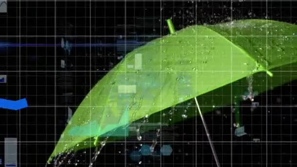 Animación Procesamiento Datos Financieros Registro Estadísticas Con Tres Líneas Azules — Vídeos de Stock