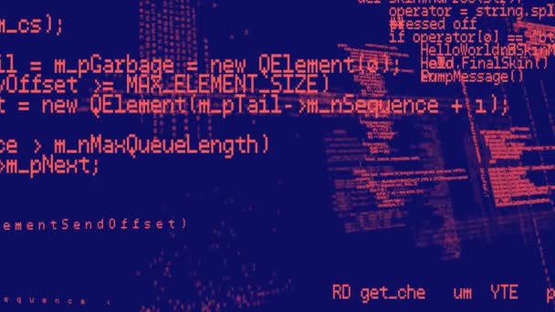 Animação Processamento Dados Fundo Azul Conceito Digital Interface Computador Segurança — Vídeo de Stock