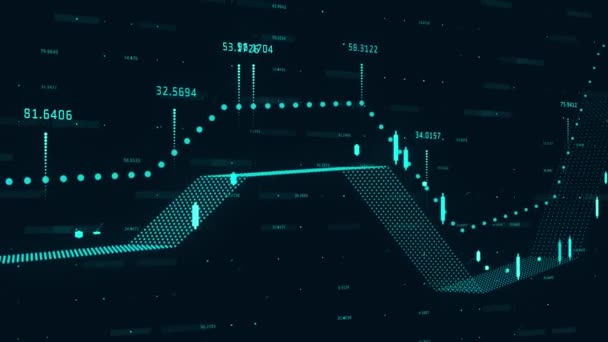 Анимирование Обработки Данных Записи Статистики Цифровом Интерфейсе Карте Мира Фоновом — стоковое видео