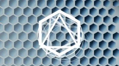 Siyah arkaplan üzerinde kusursuz döngü içinde hareket eden altıgen şekillerinin çoklu üçgen ve çember anahatlarının animasyonu.