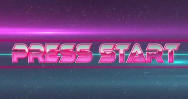 Video oyunu ekranında metalik harflerle yazılmış 