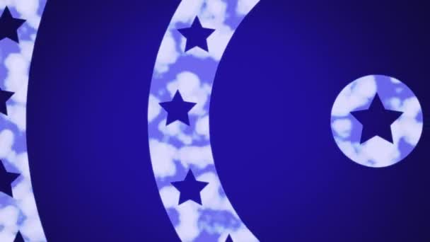 Animación Círculos Girando Con Estrellas Bandera Americana Rayas Con Patrón — Vídeo de stock