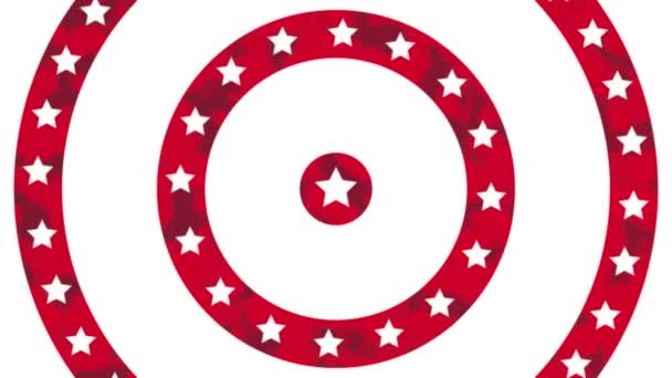 Animacja Kręgów Wirujących Amerykańską Flagą Gwiazd Pasków Białym Tle Amerykańska — Wideo stockowe