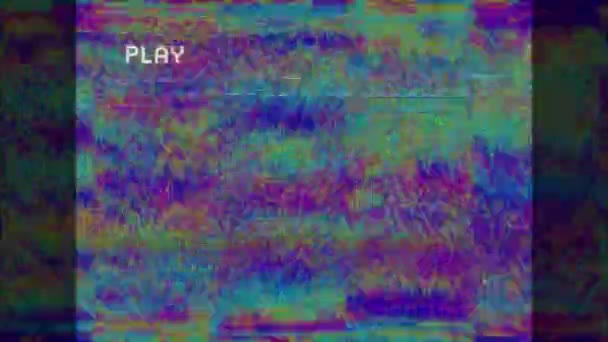 Ekranın Canlandırması Parlak Titreşimli Çizgiler Üzerinde Metin Oynat Hipnoz Hareketinde — Stok video
