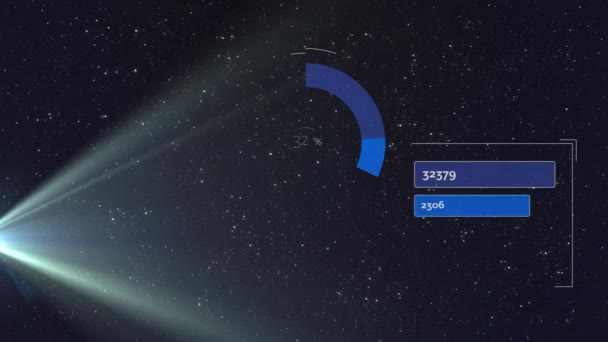 Animação Processamento Dados Digitais Registro Estatísticas Com Ponto Brilhante Céu — Vídeo de Stock