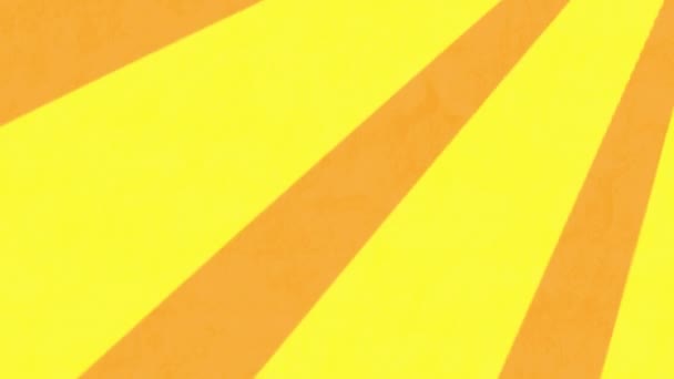 白い矢印のアニメーションは シームレスなループで催眠運動中に移動回転黄色の鮮やかな鮮やかな縞模様を指しています — ストック動画