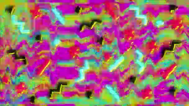 Анімація Екрану Яскравими Яскравими Глюковими Смугами Мерехтить Безшовній Петлі Абстрактними — стокове відео