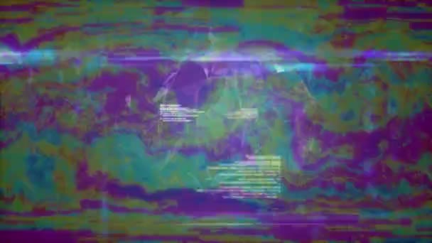 Küresel Veri Işleme Ekran Animasyonu Parlak Canlı Çizgiler Üzerindeki Simgeler — Stok video